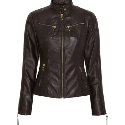 Best Sale Butterfly Cph Butterfly Biker Jacket - Deep Coffee Brown W. Light Gold Acc. Antal