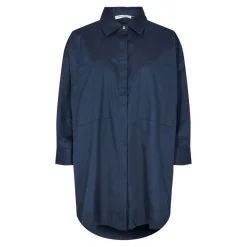Hot Co'Couture Cotten Crisp Pocket Shirt - Navy Antal