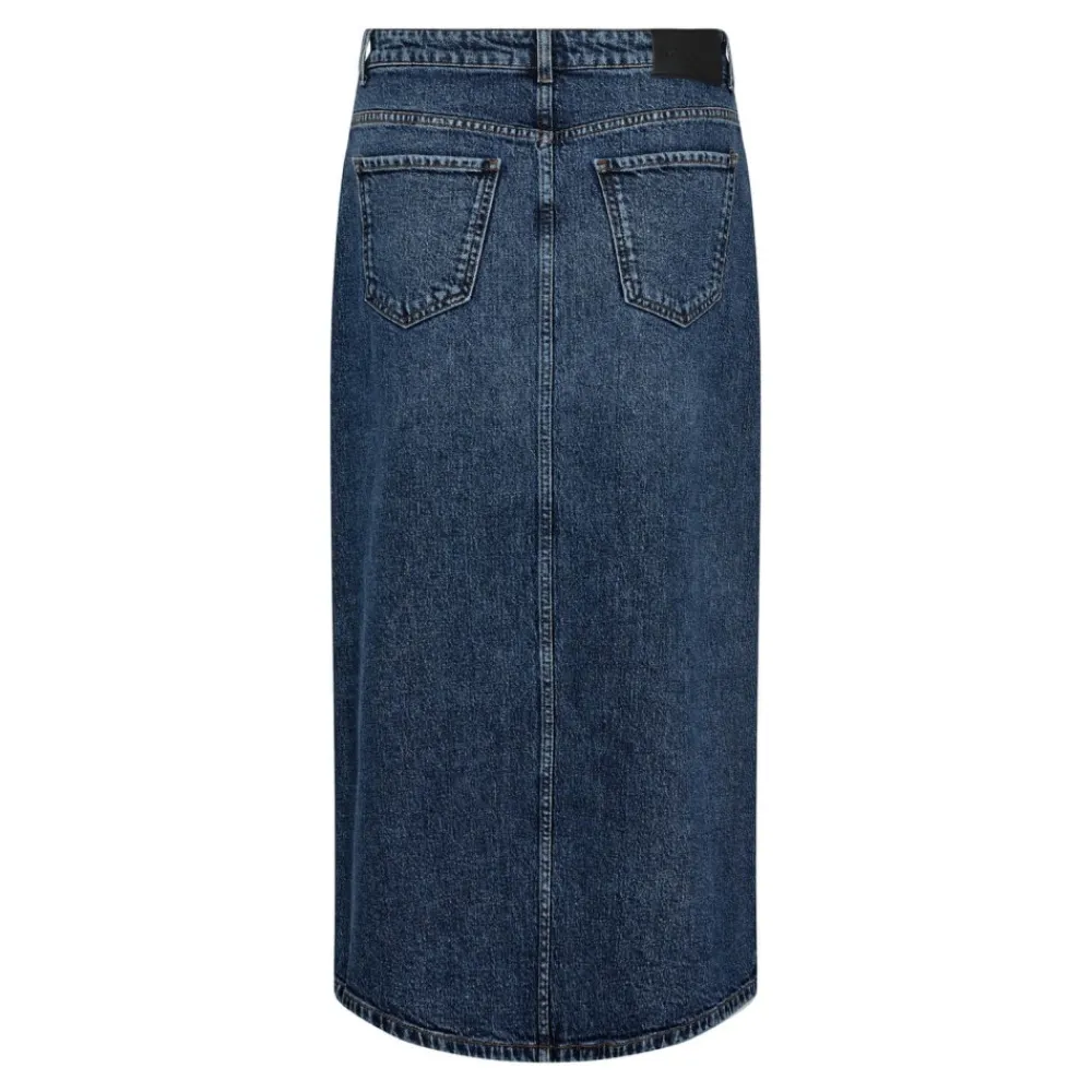 Discount Co'Couture Jolie Denim Slit Skirt - Denim Blue Antal