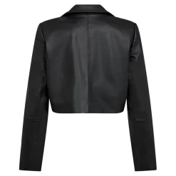 Best Co'Couture Phoebe Leather Crop Blazer - Black Antal