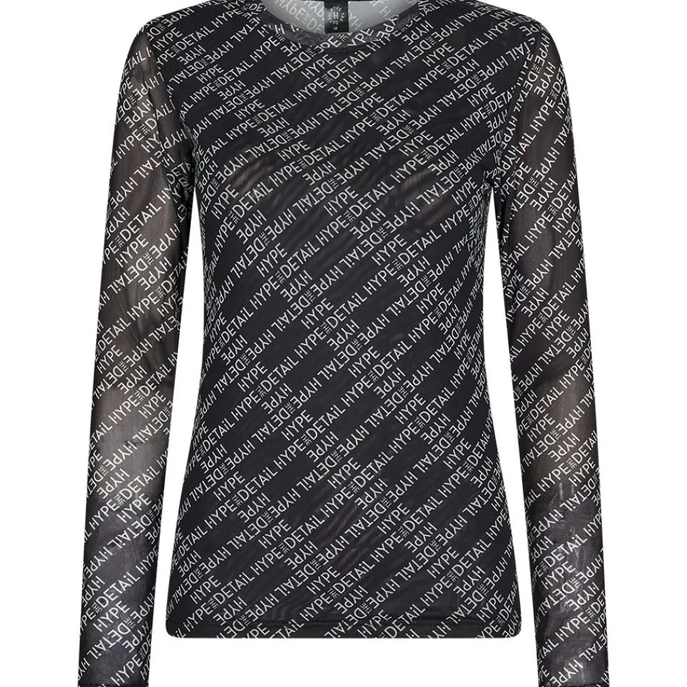 Fashion Hype The Detail Mesh Blouse - Black/White Antal