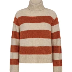 Cheap Mos Mosh Aidy Thora Stripe Rollneck - Burnt Ochre Antal