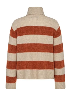Cheap Mos Mosh Aidy Thora Stripe Rollneck - Burnt Ochre Antal