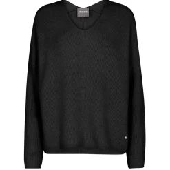 Online Mos Mosh Thora V-Neck Knit - Black Antal