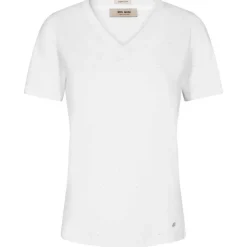 Best Sale Mos Mosh Ziva V-Ss Melange Tee - White Antal