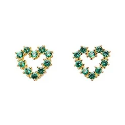 Online Pico Caeur Crystal Stud - Forest Antal