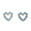 Online Pico Caeur Crystal Stud - Blue Opac Antal