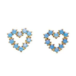 Online Pico Caeur Crystal Stud - Blue Opac Antal