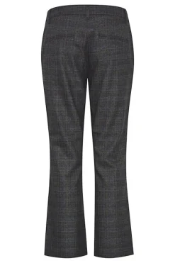 Outlet Pulz Bindy Hw Check Kick Flare Pant - Dark Grey Check Antal