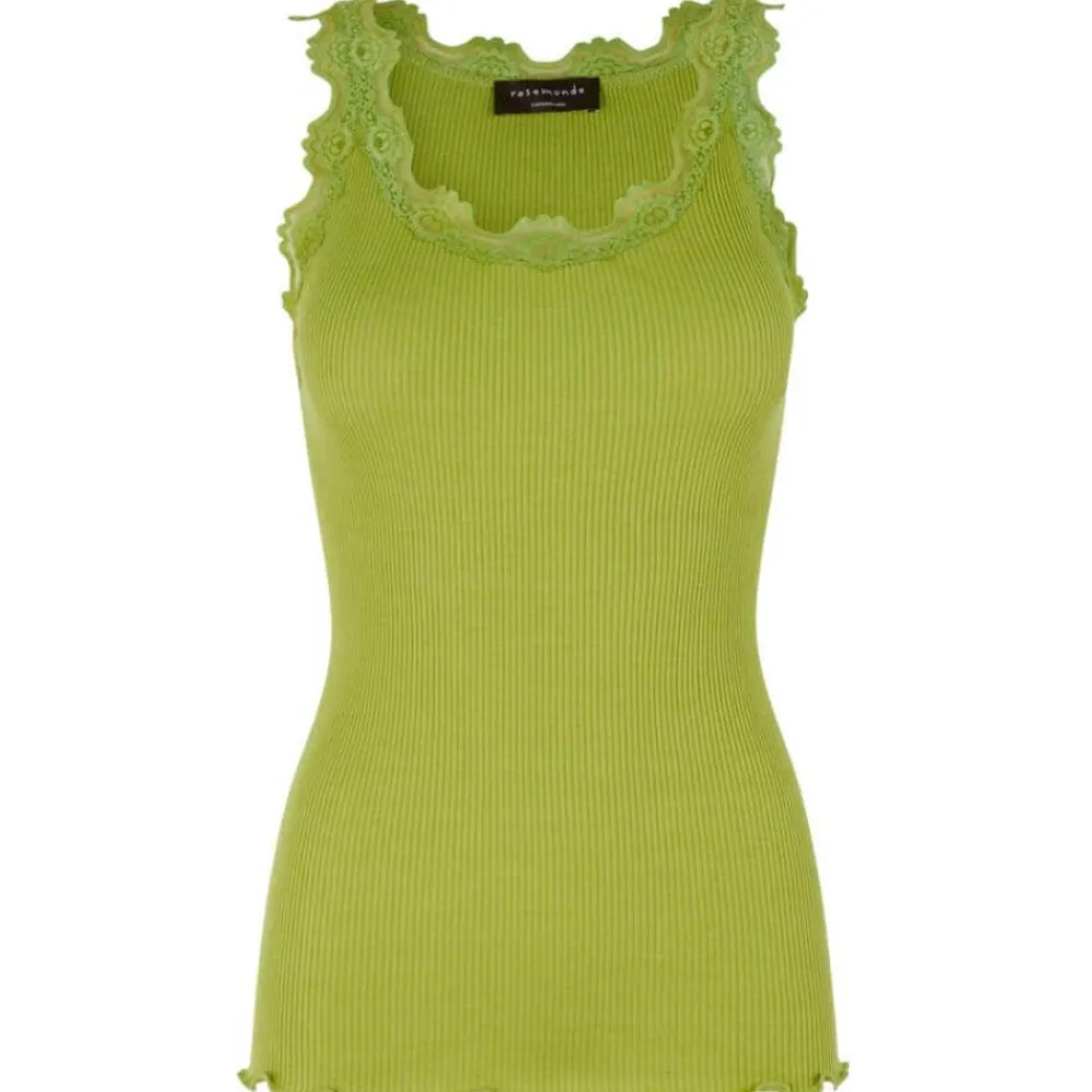 Cheap Rosemunde Silk Top Regular W/Vintage Lace - Avokado Green Antal