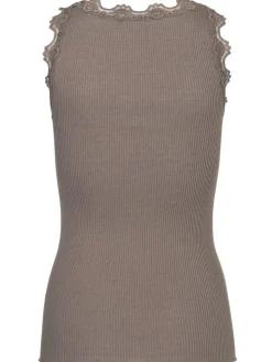 New Rosemunde Silk Top Regular W/Vintage Lace - Falcon Antal