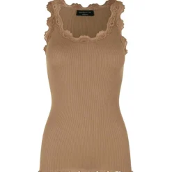 Discount Rosemunde Silk Top Regular W/Vintage Lace - Portobello Brown Antal