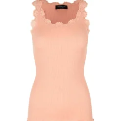 Hot Rosemunde Silk Top Regular W/Vintage Lace - Light Rose Antal