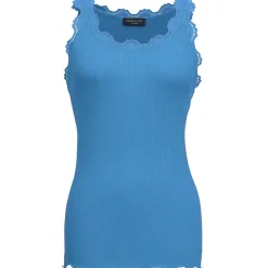 Outlet Rosemunde Silk Top W/Lace - Malibu Blue Antal