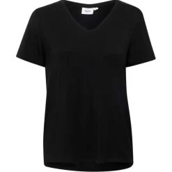 Hot Saint Tropez Adelia V-N T-Shirt - Black Antal