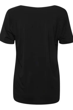 Hot Saint Tropez Adelia V-N T-Shirt - Black Antal
