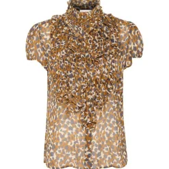 Clearance Saint Tropez Lilja Crinkle Ss Shirt - Creme Pardus Antal