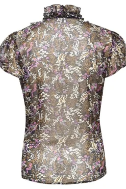 Cheap Saint Tropez Lilja Crinkle Ss Shirt - Night Sky Animal Antal