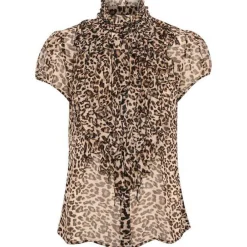Store Saint Tropez Lilja Crinkle Ss Shirt - Black Reg Leo Antal