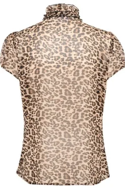 Store Saint Tropez Lilja Crinkle Ss Shirt - Black Reg Leo Antal