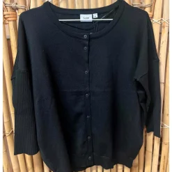 Sale Saint Tropez Mila Rib Sl Cardigan - Black Antal