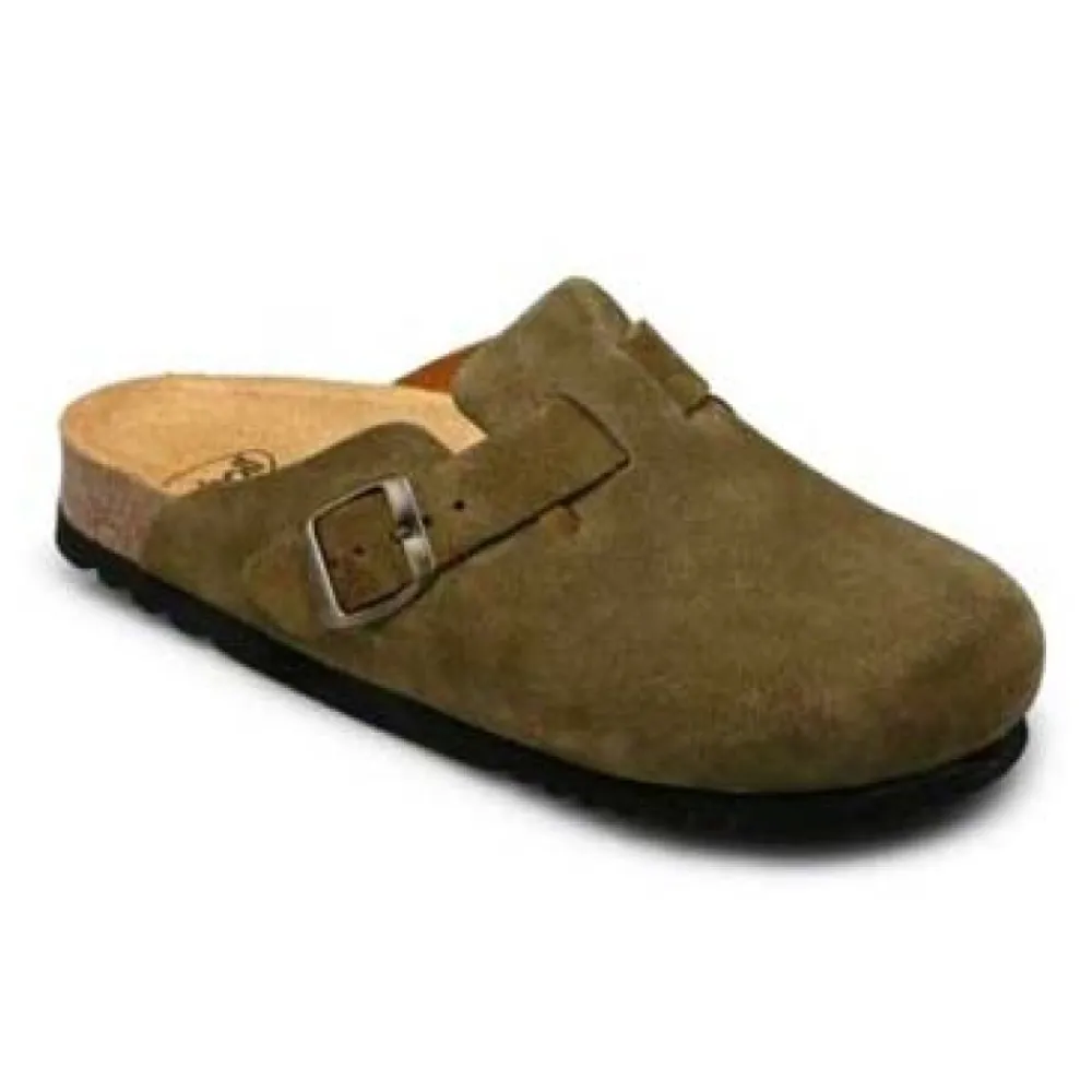 Cheap Scholl Fae Suede Clogs - Khaki Antal