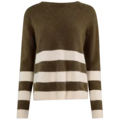 Outlet Six Ames Joie Stripe - Army / Off White Antal