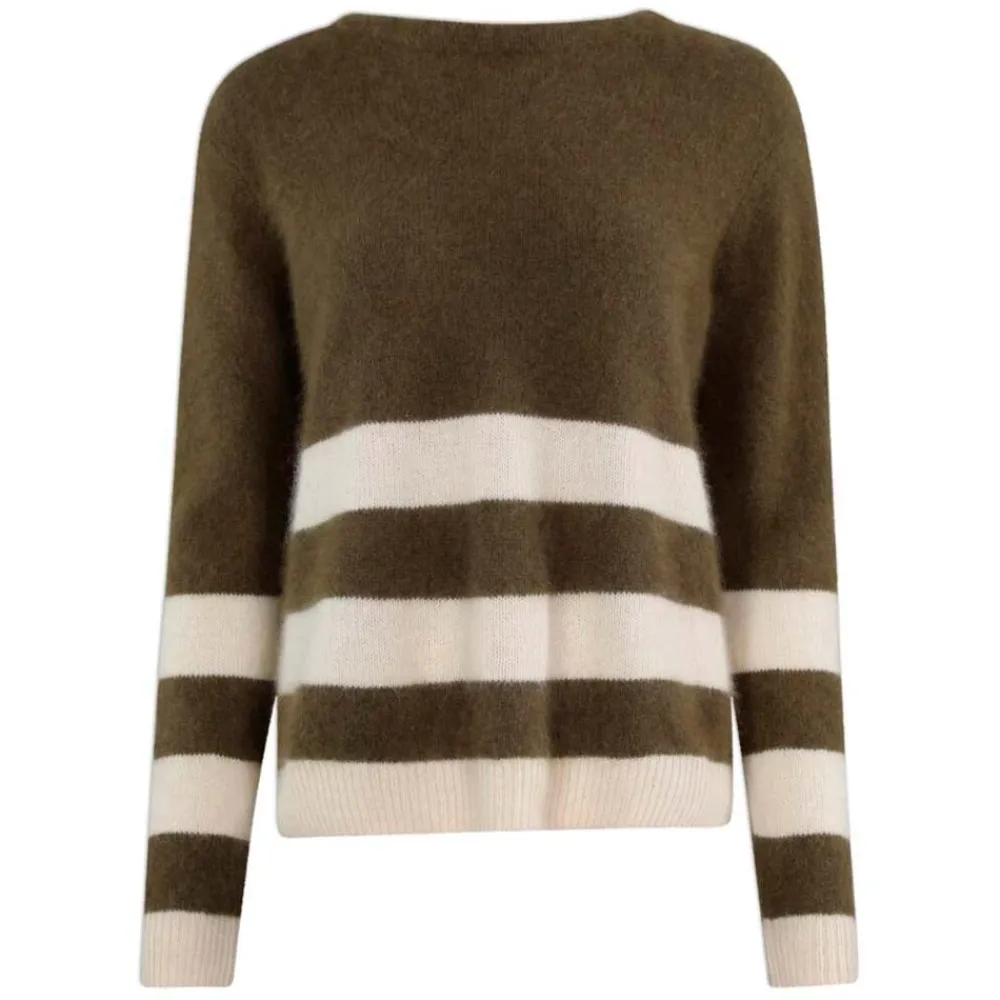 Outlet Six Ames Joie Stripe - Army / Off White Antal