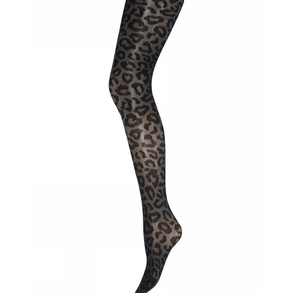 Cheap Sneaky Fox Leopard Pantyhose - Anthracite Antal