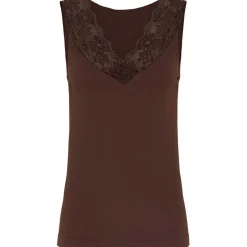 Discount Tim & Simonsen Tim & Simonsen Belen V- Lace Top - Chokolate Antal