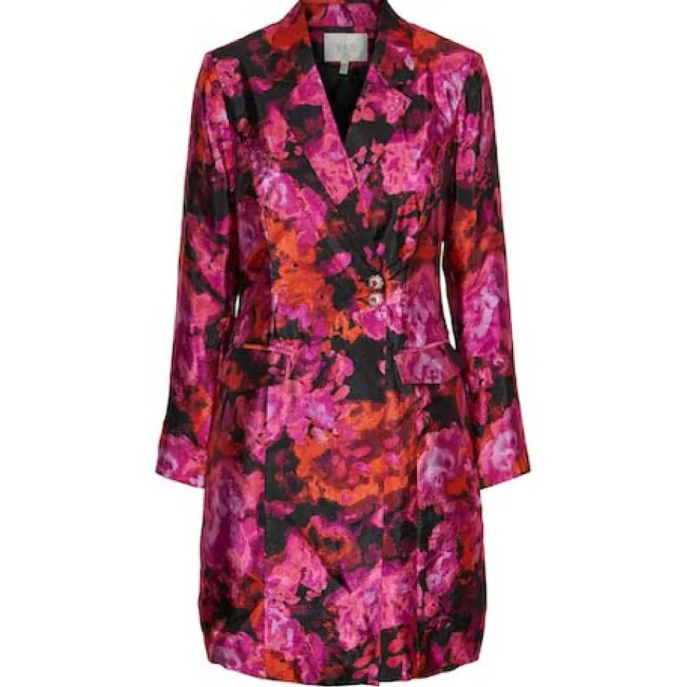 Flash Sale YAS Y.A.S. Twilightgarden Ls Blazer Dress - Black/Twilight Garden Antal